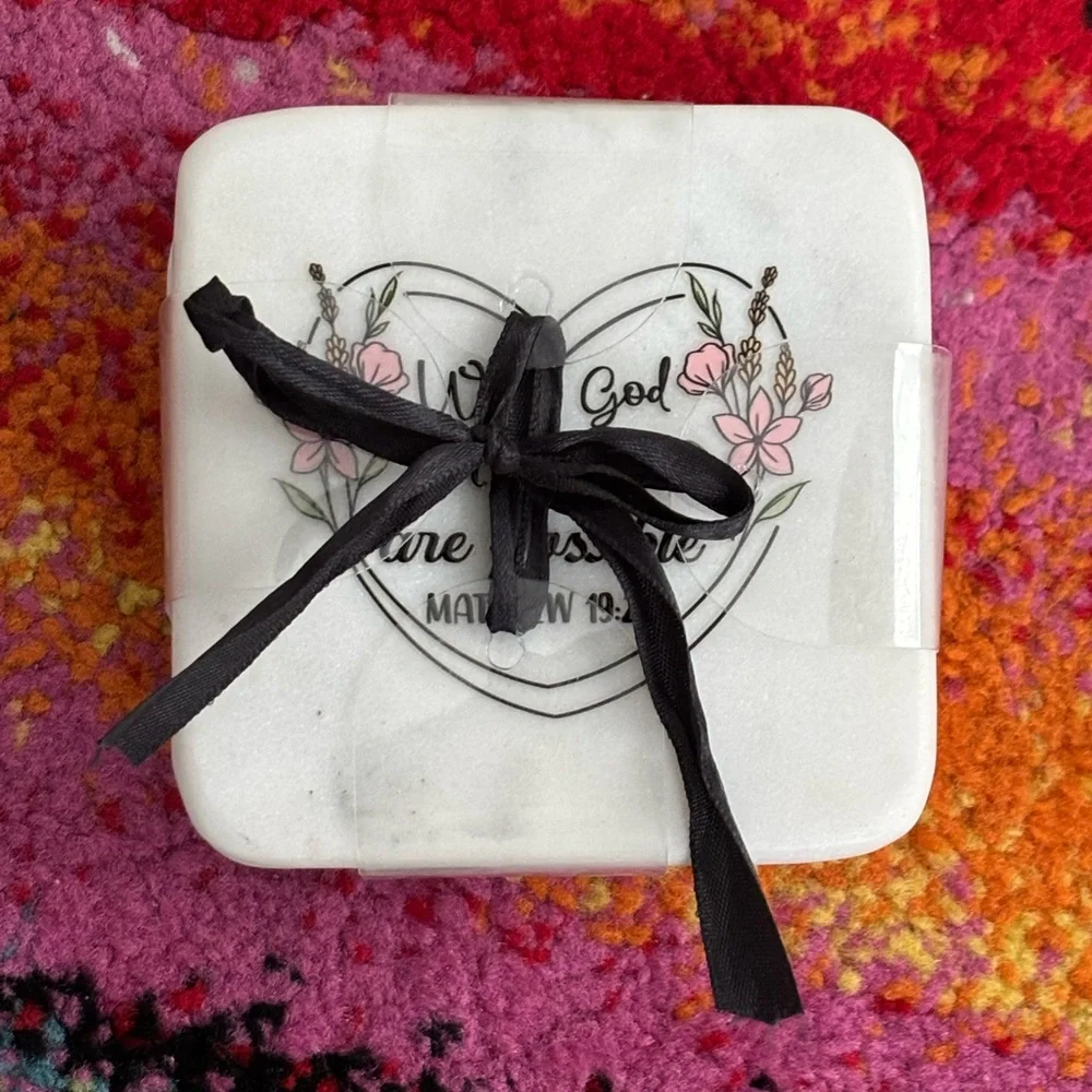 Christian Marble Coasters with Inspirational Quotes